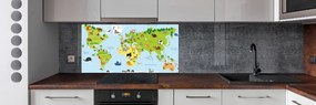 Panel do kuchni Mapa zwierzęta