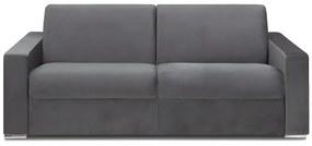 Kanapa 4-osobowa rozkładana z weluru CALITO - Kolor antracytowy - Łóżko 160 cm - Materac 22 cm