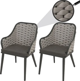 Krzesło ogrodowe MCW-O16 (zestaw 2 sztuk),  jasnoszary Poduszki ciemnoszary