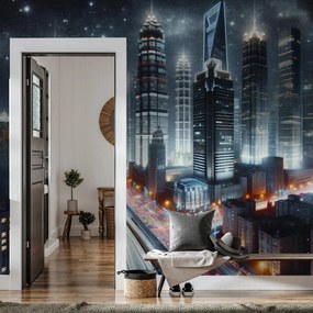 Fototapeta - Nocna metropolia (196x136 cm)