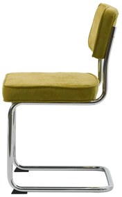 Zielone sztruksowe krzesło Rupert – Unique Furniture