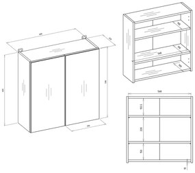 Kaszmirowa lustrzana szafka podwójna  A9-M13