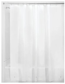 Biała zasłona prysznicowa iDesign PEVA Liner, 183x183 cm