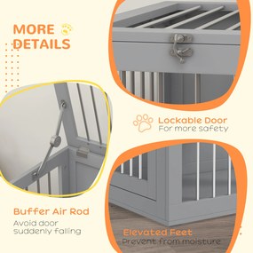 PawHut Buda dla psa, Klatka dla psa, Transportowa klatka dla psów, 2 drzwi, zamykane na klucz, Kratki ze stali, 80 cm x 50 cm x 56,5 cm, Szary