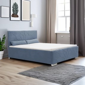 Łóżko tapicerowane z pojemnikiem SORO 180x200 cm Granatowy