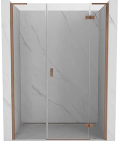 Mexen Mist-H L drzwi prysznicowe uchylne prawe 125 cm, transparent, miedź szczotkowana - 8A5L-125-001-65-00-P