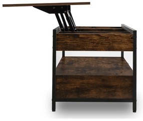 Ława do Salonu Rozkładana LUCA 100 cm Dąb Rustykalny/Czarny Loft