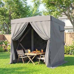 Outsunny Pawilon 1,85x1,85m Wodoodporny Stabilny Zimoodporny Pop-up Składany Pawilon z 4 Siatkowanymi Ścianami Bocznymi Torbą, UV 30+ | Aosom PL