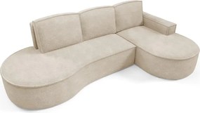 Narożnik MOLLY Prawostronny z funkcją spania, wolnostojący tkanina ABRIAMO 03 Beżowy