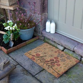 Wycieraczka z włókna kokosowego 40x60 cm Hello Scribbly Floral – Artsy Doormats