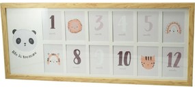 Ramka do zdjęć dla dzieci Panda, 60 x 25 x 1,8 cm, MDF, 12 x 6 x 9 cm