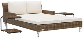Brązowe rattanowe łózko na taras A8-B57