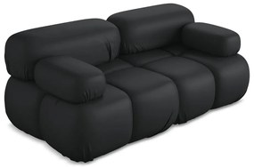 Czarna sofa modułowa z imitacji skóry 190 cm Lokua – Makamii