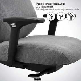 Ergonomiczny fotel biurowy ciemnoszary AXIS