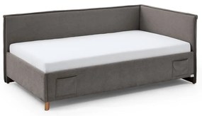 Szare narożne łóżko dziecięce 140x200 cm Fun – Meise Möbel