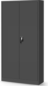 Dwudrzwiowa szafa aktowa z sejfem Tomasz 90x45x185 cm antracyt