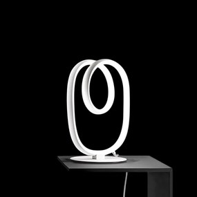 Diva - Nowoczesna lampa stołowa LED z funkcją ściemniania - Satynowe białe aluminium, dyfuzor z silikonu, ciepłe światło 3000K, 17W