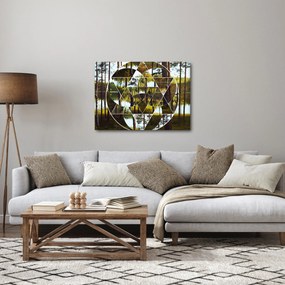 Obraz - Geometryczny kolaż na tle nordyckich lasów (70x50 cm)