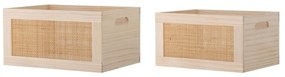 Drewniane pojemniki dekoracyjne w naturalnym kolorze zestaw 2 szt. 39x29x20 cm Piana – Bloomingville