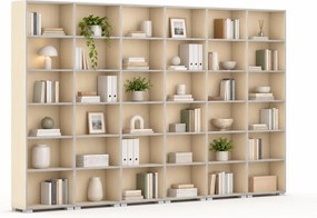 Biblioteka SILVER LINE, 6 kolumn, 2230 x 3600 x 400 mm, brzoza