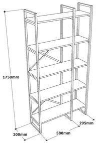 Regał w w biało-złotym kolorze w dekorze marmuru 87,5x175 cm Monica – Kalune Design