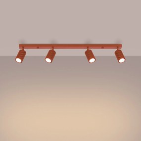Listwa oświetleniowa 4-punktowa KARBON 4L ochra czerwona ryflowana SOLLUX  LIGHTING