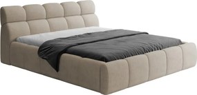 Łóżko GIULIA tapicerowane z pojemnikiem na pościel kolor Beżowy WERSAL