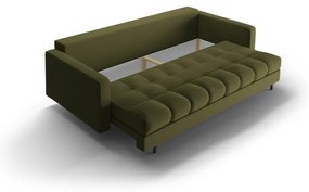 Zielona rozkładana sofa ze schowkiem 222 cm Bali – Cosmopolitan Design