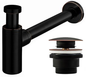 Syfon Umywalkowy Klik-Klak Uniwersalny Rea Czarny Postarzany