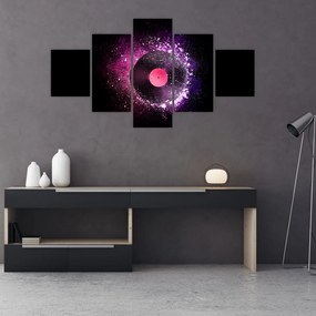 Obraz - Płyta winylowa w kolorze różowo-fioletowym (125x70 cm)
