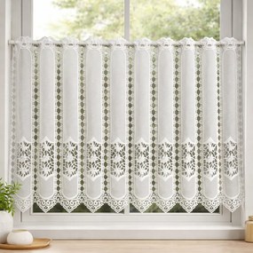 Zazdrostka gipiurowa na metry biała wzorzysta podkład batyst len - wys. 120 cm