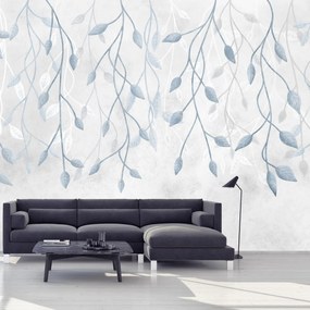 Fototapeta - Niebieskie liście (196x136 cm)