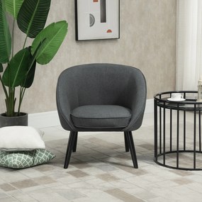 HOMCOM Krzesło do jadalni krzesło do salonu krzesło tapicerowane nowoczesny poliester drewno szary