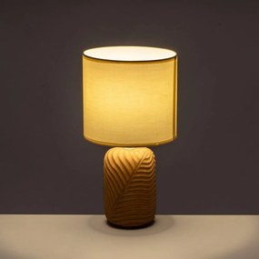 Ceglasto-kremowa lampa stołowa z tekstylnym kloszem (wysokość 39 cm) – Casa Selección