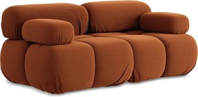Modułowa sofa 2-osobowa - z tkaniny welwetowej - terakota - LOKUA