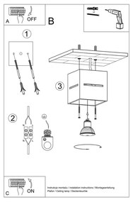 Biała lampa sufitowa z metalowym kloszem 10x10 cm Lorum – Nice Lamps