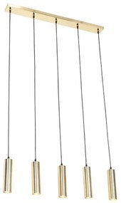 Nowoczesna lampa wisząca mosiężna 5-światłowa - Jeana Nowoczesny Oswietlenie wewnetrzne
