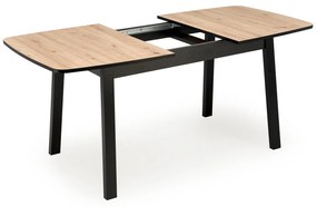 Stół do jadalni rozkładany MDF dąb artisan/czarny 130-170x80x72 cm BARRIL