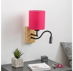 Brilagi - LED Kinkiet NUBILA WOOD 1xE27/25W/230V + LED/3W dąb/różowy