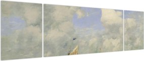 Obraz - Eugène Boudin, Ships and Sailing Boats Leaving Le Havre, reprodukcje (170x50 cm)