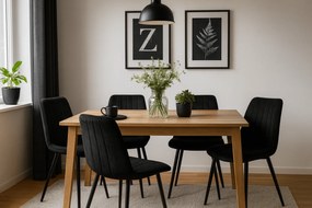 PROMOCJA Czarny aksamitny krzesło LAVA z czarnymi nogami II. jakość