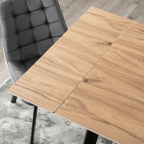 Stół Rozkładany Kwadratowy LARES 90-150 cm Ceramiczny Dąb/Czarny Loft