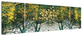 Obraz - Jelenie w zielonym lesie (170x50 cm)