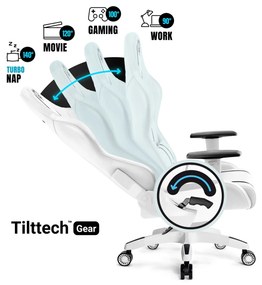 Fotel gamingowy Diablo X-One 2.0 Small: biało-czarny