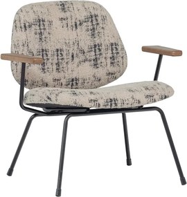 Beżowy fotel z tkaniny szenilowej Aure – WOOOD