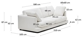 Biała sofa 210 cm Gala – Kave Home