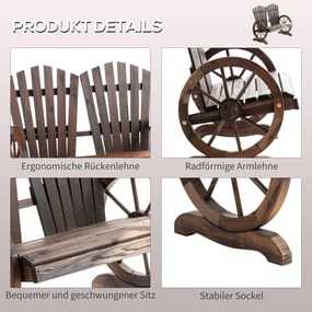 Outsunny Sło Ogrodowe Drewniane Małe Krzesło Ogrodowe Duże Krzesło Ogrodowe Krzesło Ogrodowe Drewniane | Aosom PL