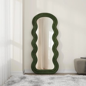 CONFETTO lustro stojące lub ścienne wiszące, oliwkowy welur 160/70/3 cm