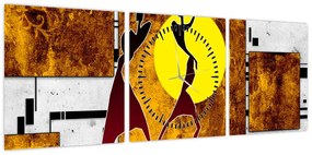 Obraz malarstwa z epoki starożytnej (z zegarem) (90x30 cm)