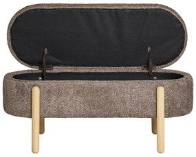 Brązowa ławka z materiału bouclé Branca – House Nordic